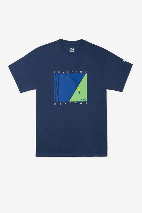 Fila Nyc Vintage Court Men's Tee - Navy,NZ 736-39074